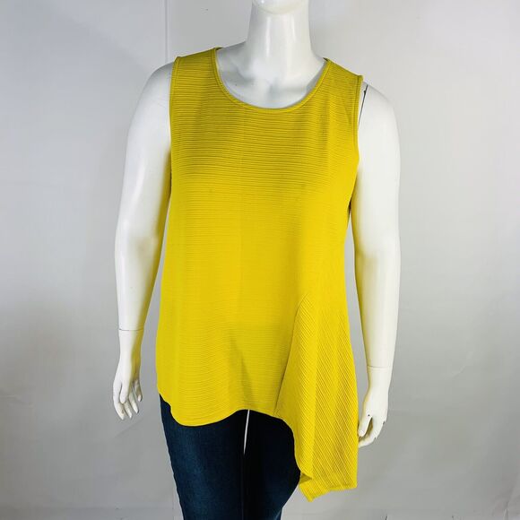 New Alfani Womans Sz 1X Blouse Asymmetrical Ribbed Shell Pullover Top Shirt NWT - Picture 2 of 8